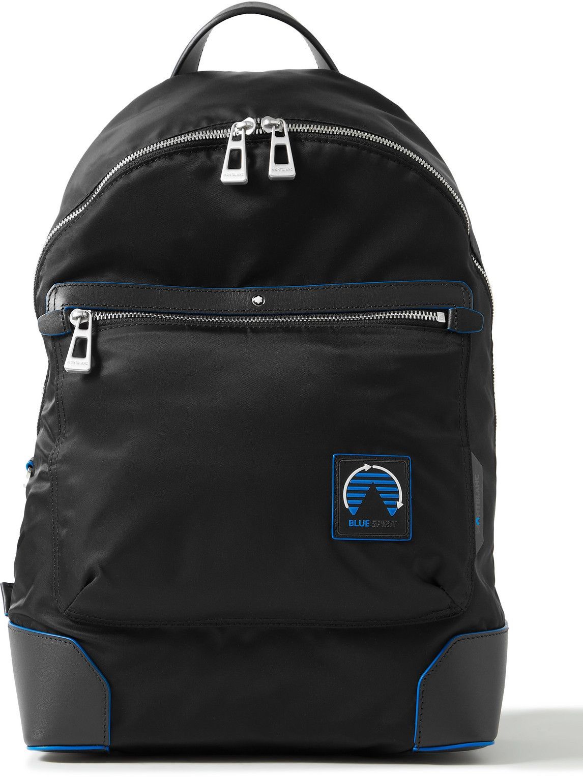 Montblanc - Blue Spirit Leather-Trimmed ECONYL Backpack Montblanc