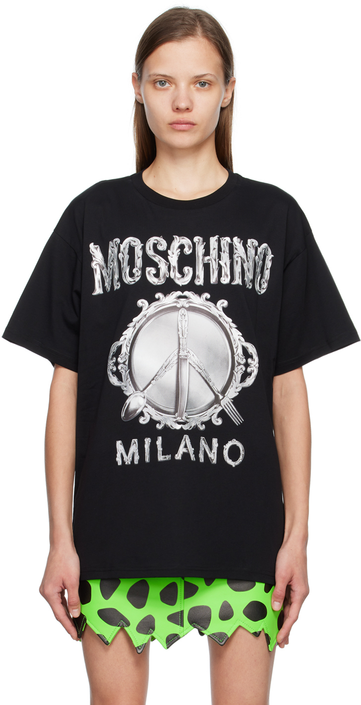 Moschino Black Cutlery T-Shirt Moschino