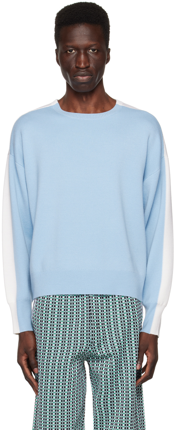 ZANKOV Blue & Off-White Lucien Sweater