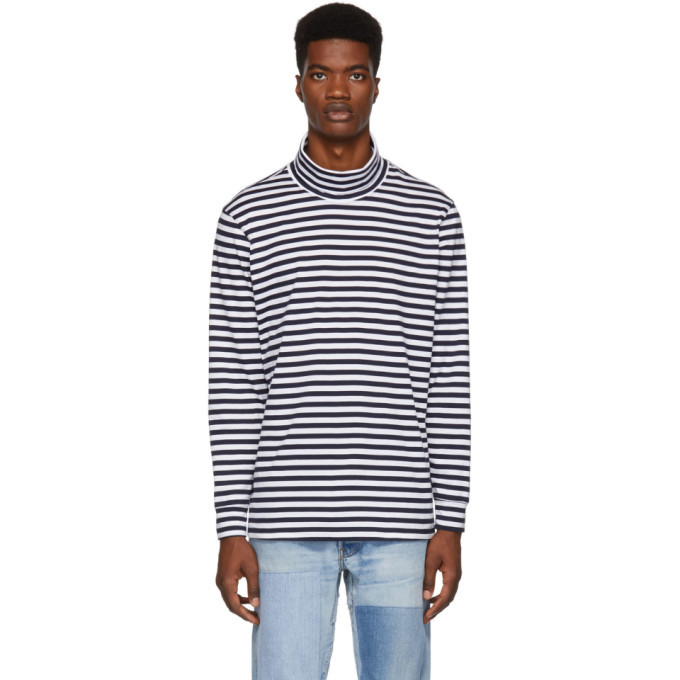 paa Navy and White Striped Turtleneck paa