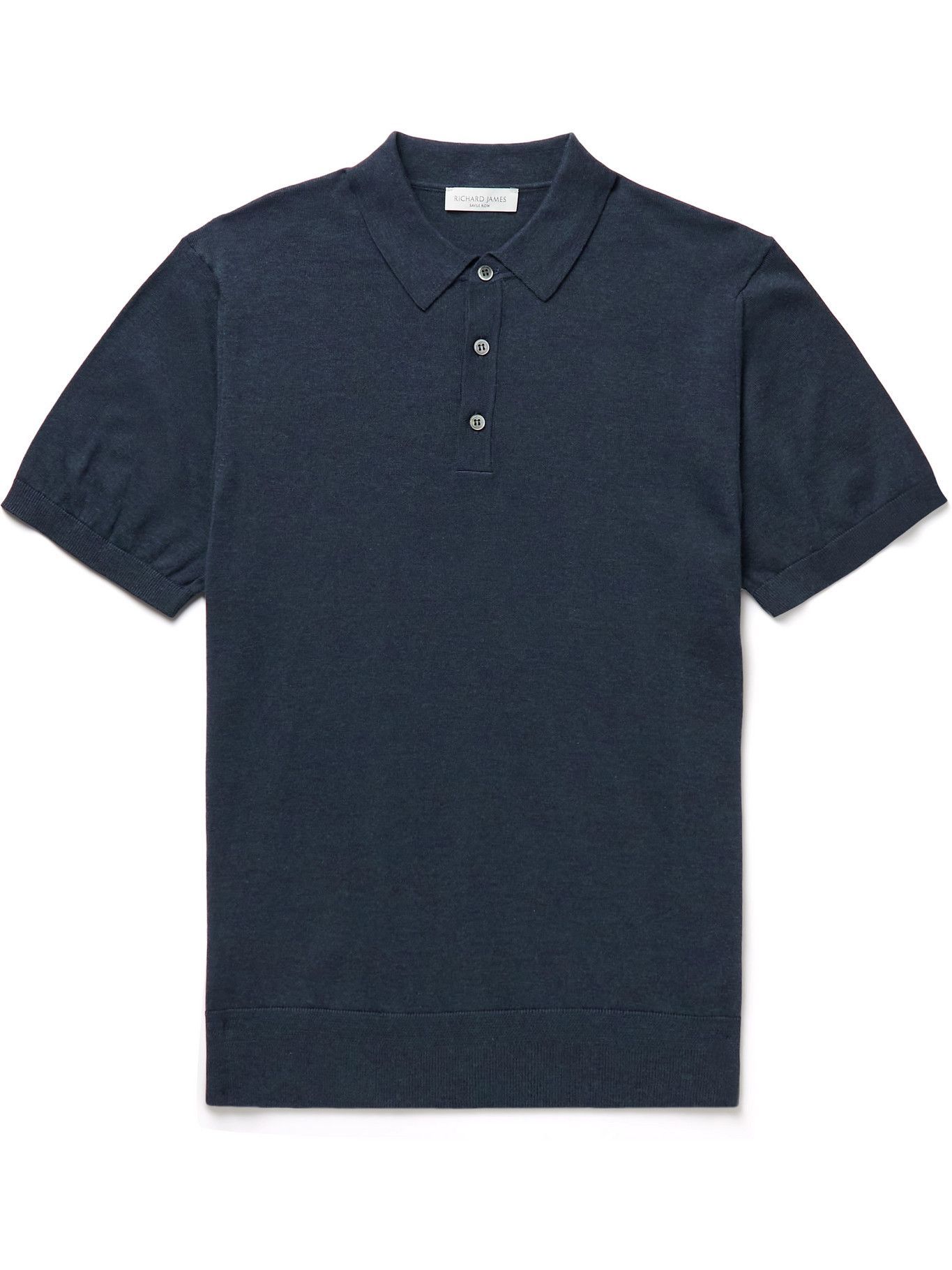 RICHARD JAMES - Cotton Polo Shirt - Blue Richard James