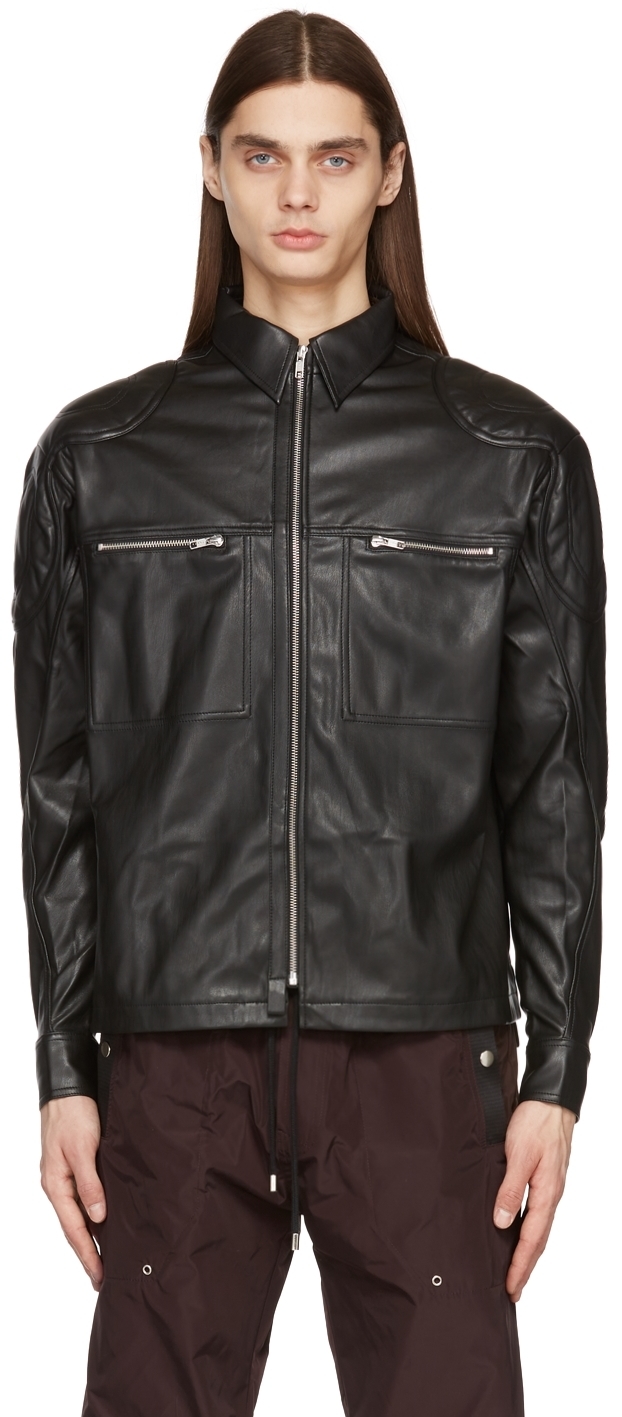 GmbH Black Faux-Leather Jacket GmbH