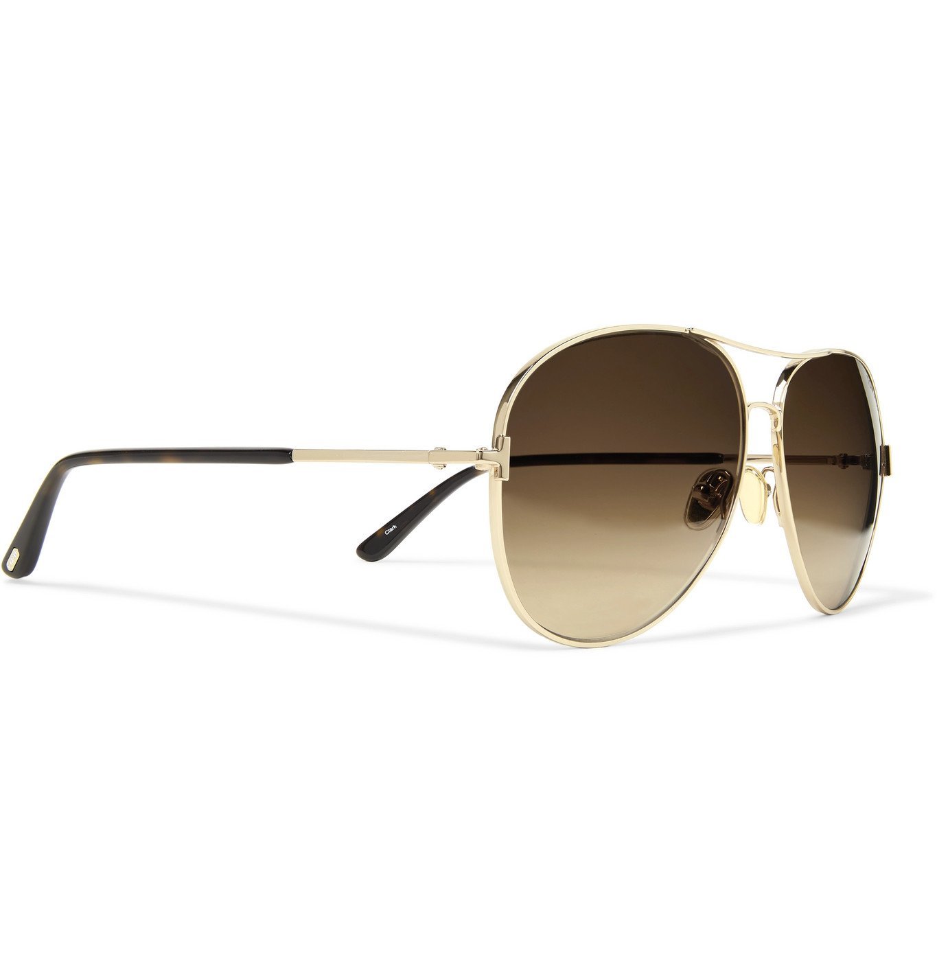 TOM FORD - Clark Aviator-Style Rose Gold-Tone and Tortoiseshell Acetate  Sunglasses - Rose gold TOM FORD