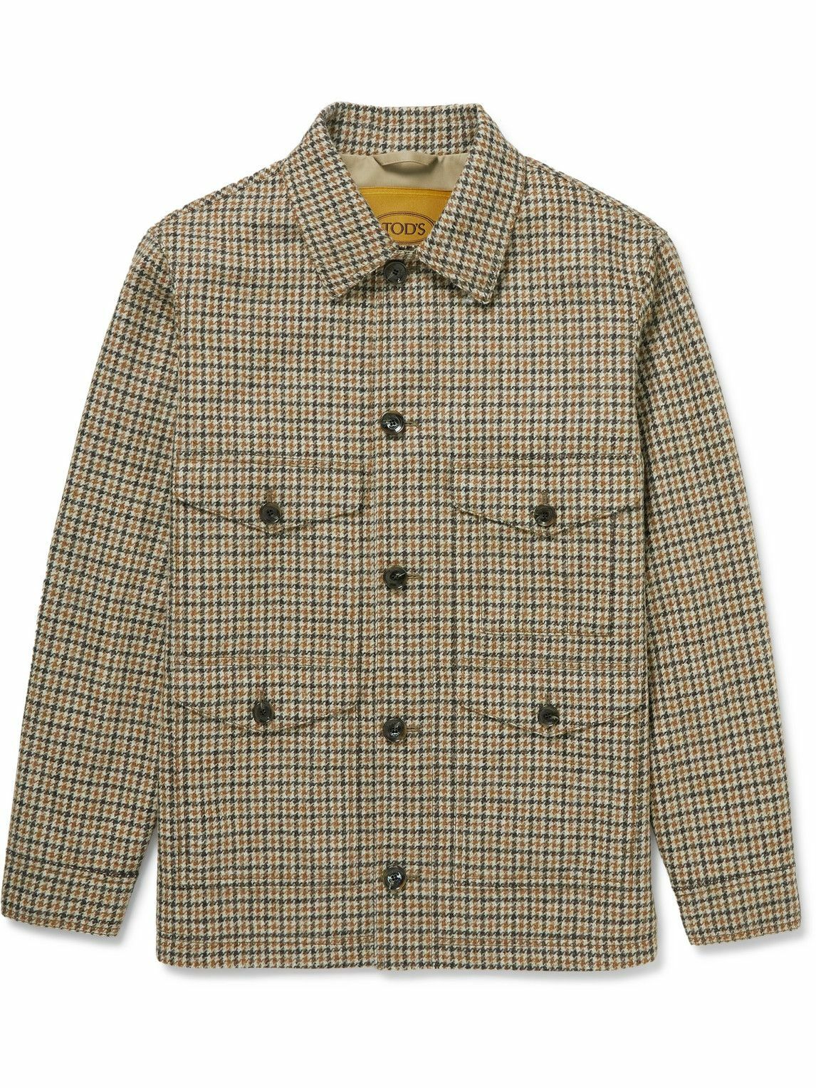 Tod's Houndstooth Shetland Wool Jacket Brown Tod's