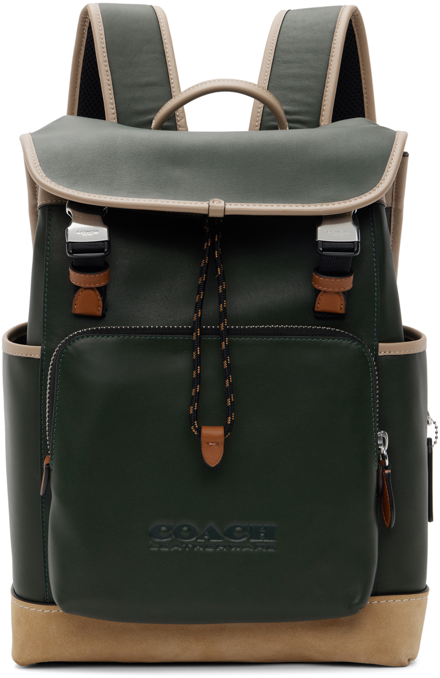 Coach 1941 Green & Tan League Flap Backpack Coach 1941