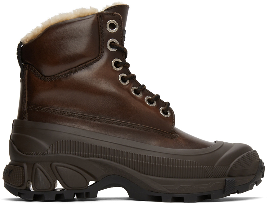 Photo: Burberry Brown Shearling Arthur Boots