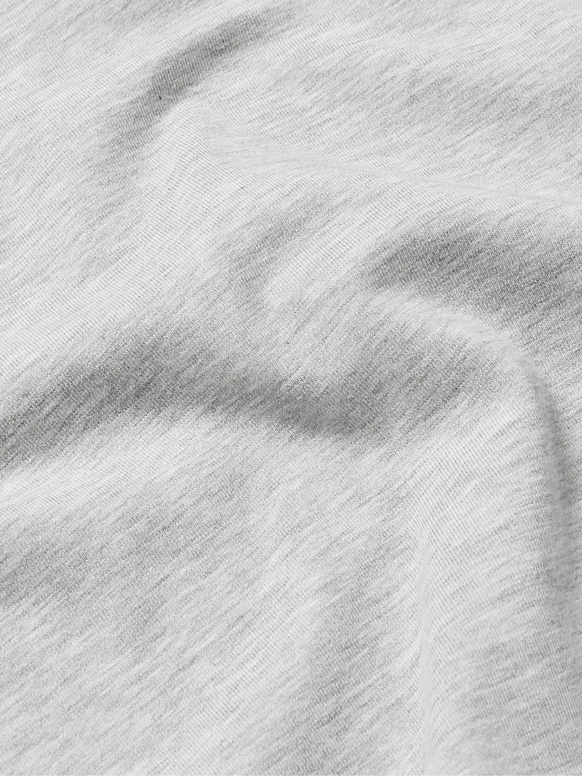 Zegna LogoAppliquéd Stretch CottonJersey TShirt Gray Zegna