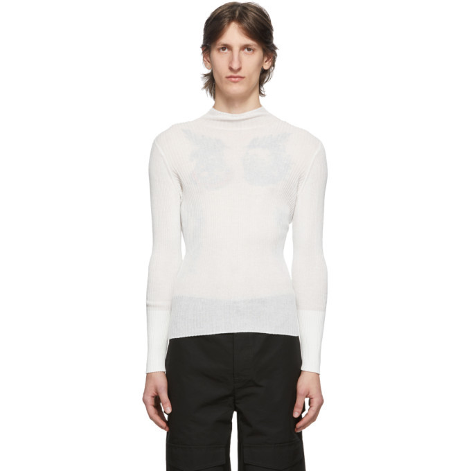 sheer white turtleneck