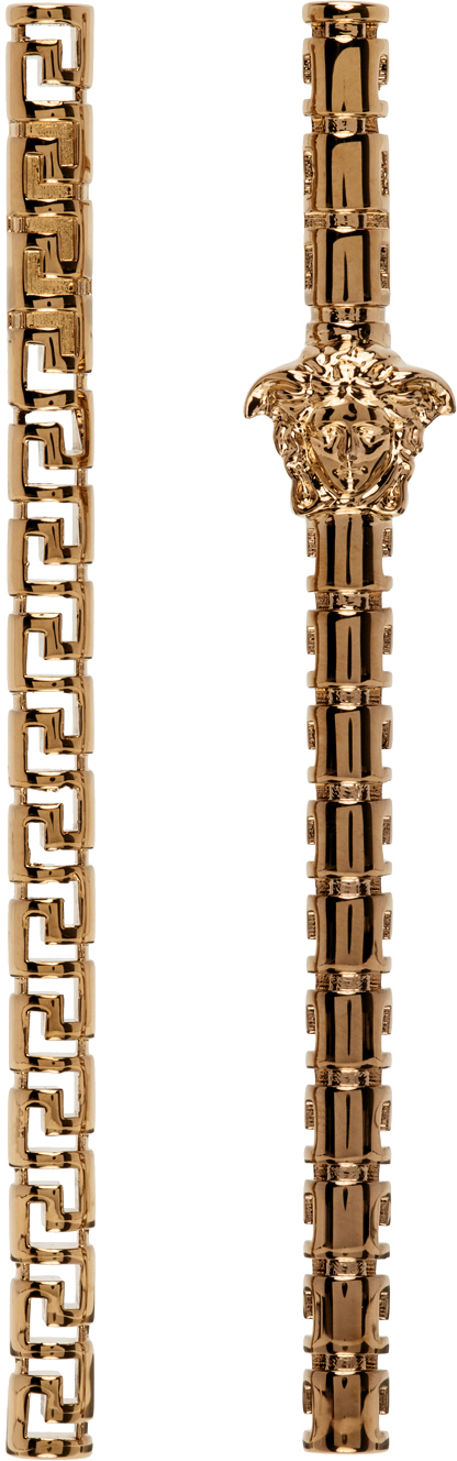Photo: Versace Gold Greca Asymmetric Earrings