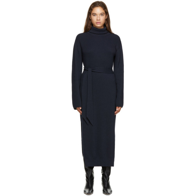 navy turtleneck dress