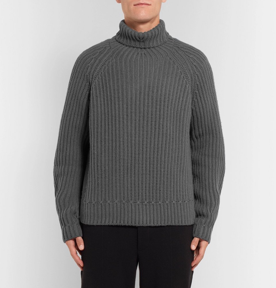 Berluti - Ribbed Cashmere Rollneck Sweater - Men - Charcoal Berluti