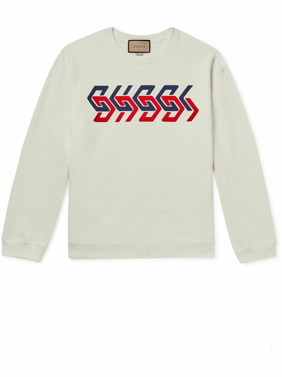 GUCCI - Logo-Print Cotton-Jersey Sweatshirt - Neutrals Gucci
