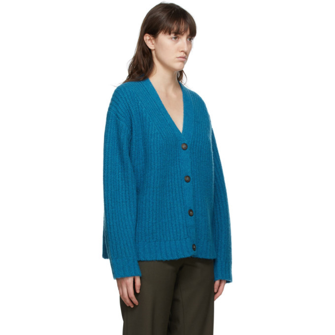 6397 Blue Wool and Cashmere Stitch Cardigan 6397