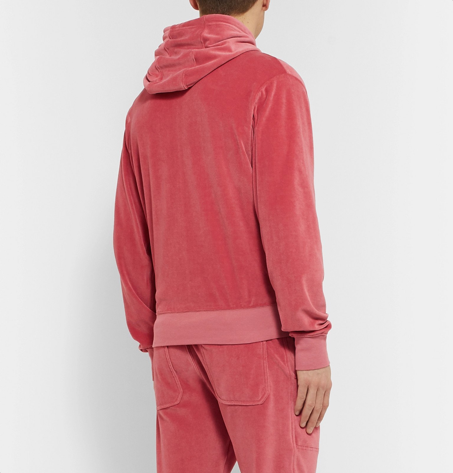 TOM FORD - Cotton-Blend Velour Zip-Up Hoodie - Pink TOM FORD