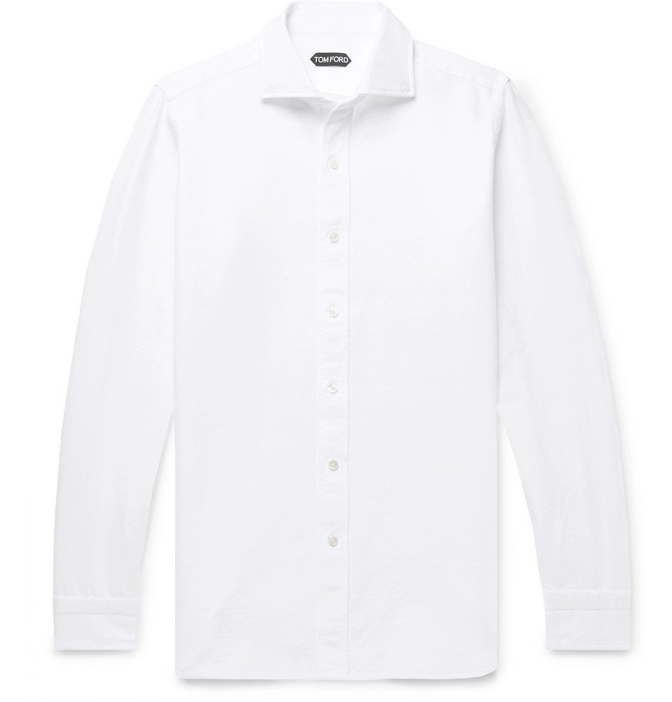 TOM FORD - Slim-Fit Cotton-Oxford Shirt - Men - White TOM FORD