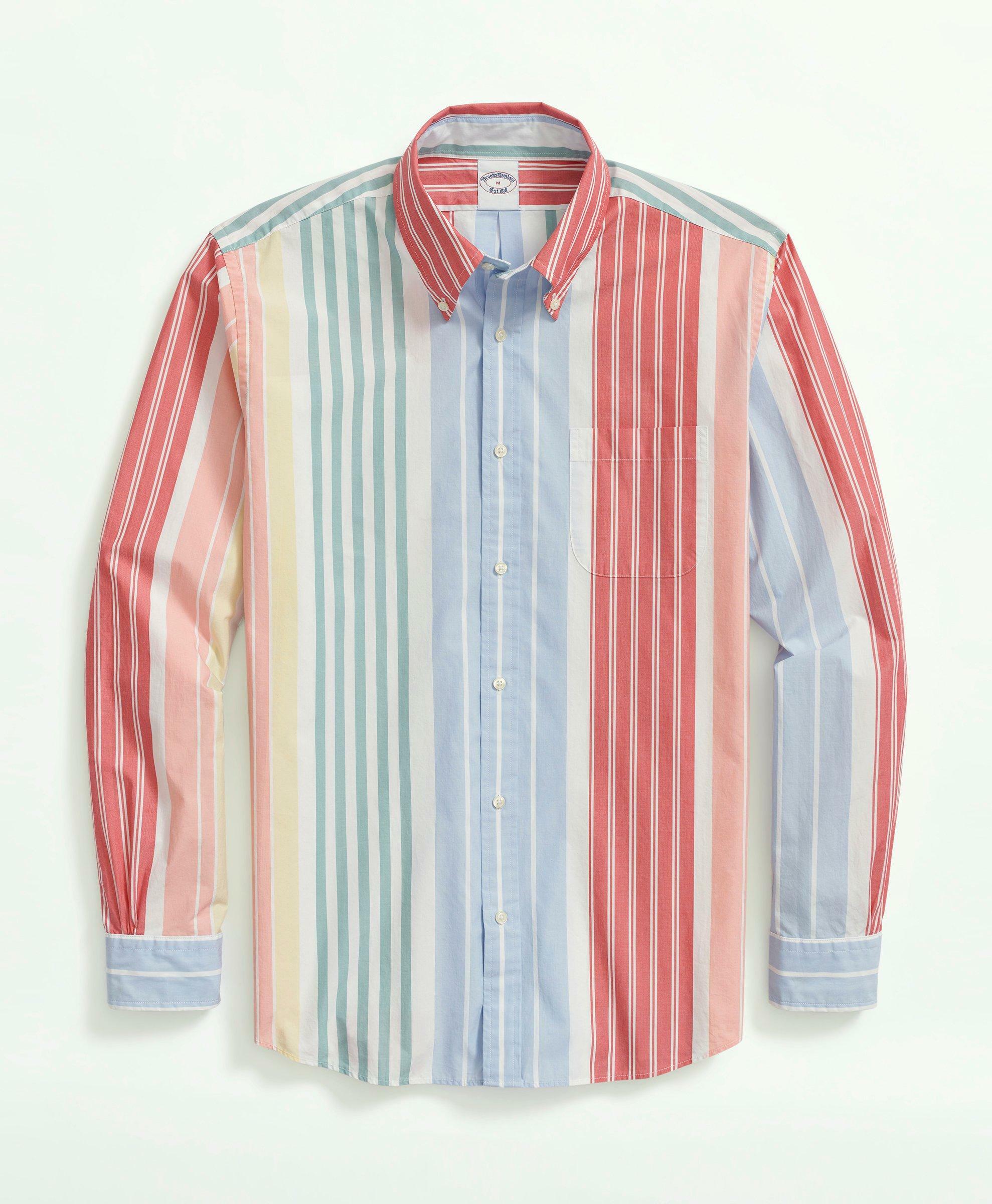 Brooks Brothers Men's Friday Shirt, Poplin Striped