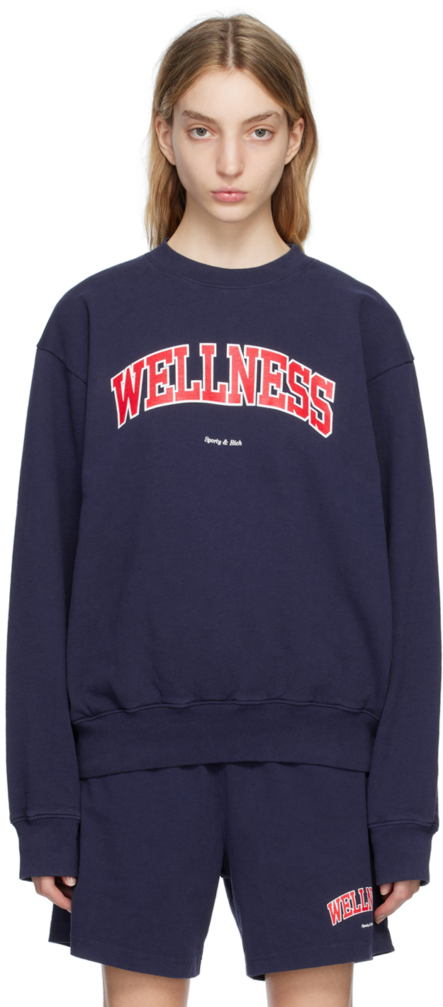 Sporty & Rich Navy 'Wellness' Ivy Sweatshirt Sporty & Rich