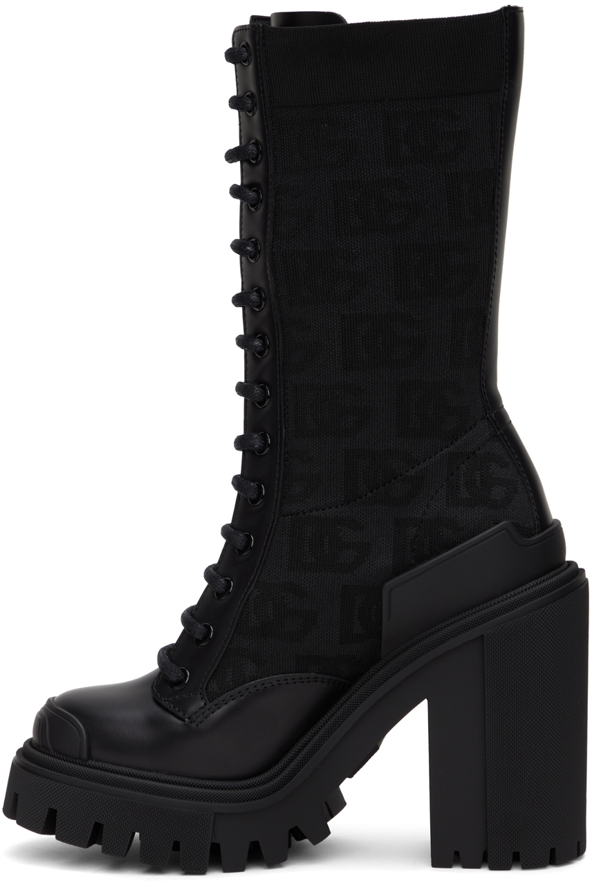 Dolce & Gabbana Black AllOver DG Boots Dolce & Gabbana