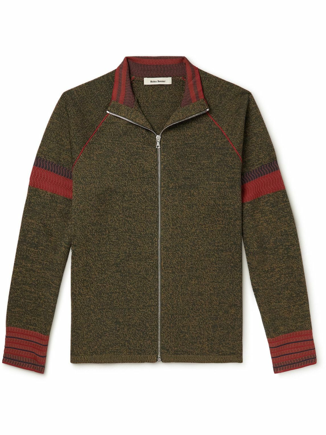 Wales Bonner - Fusion Colour-Block Wool-Blend Zip-Up Sweater - Green ...