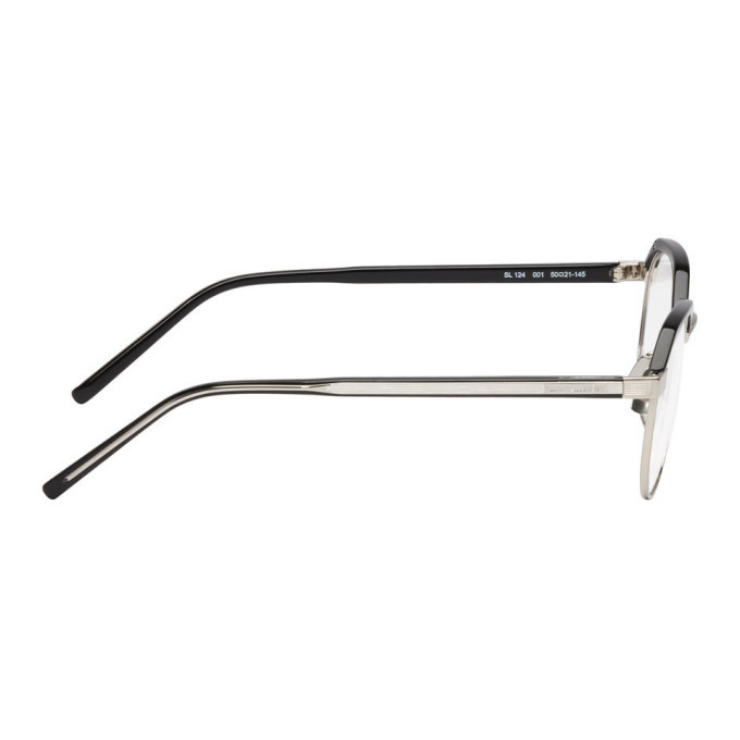 Saint Laurent Silver And Black Sl 124 Glasses Saint Laurent