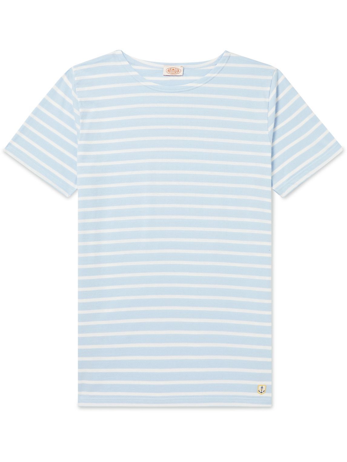 Armor Lux - Logo-Appliquéd Striped Cotton-Jersey T-Shirt - Blue Armor Lux
