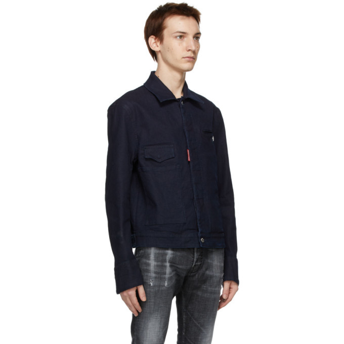 Dsquared2 Indigo Denim Aviator Jacket 