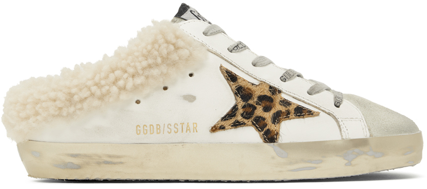 Golden Goose SSENSE Exclusive White Superstar Sabot Sneakers Golden ...