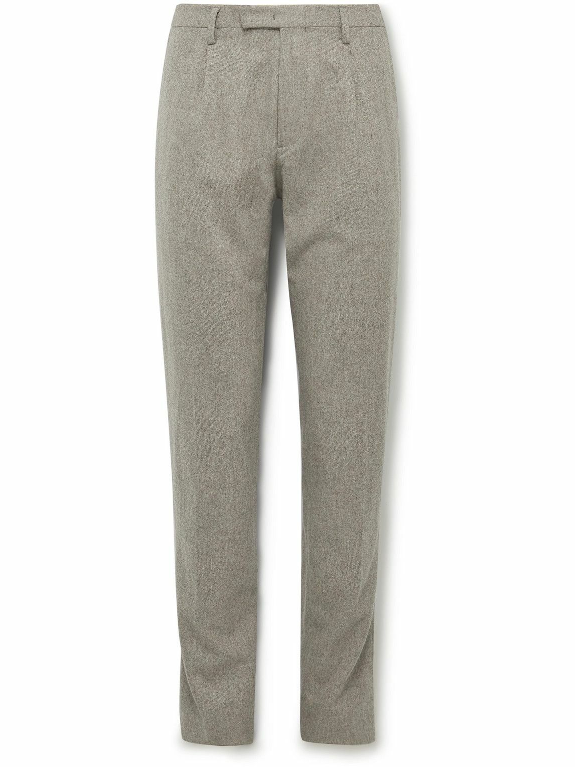 Boglioli - Slim-Fit Pleated Brushed Virgin Wool-Flannel Suit Trousers ...