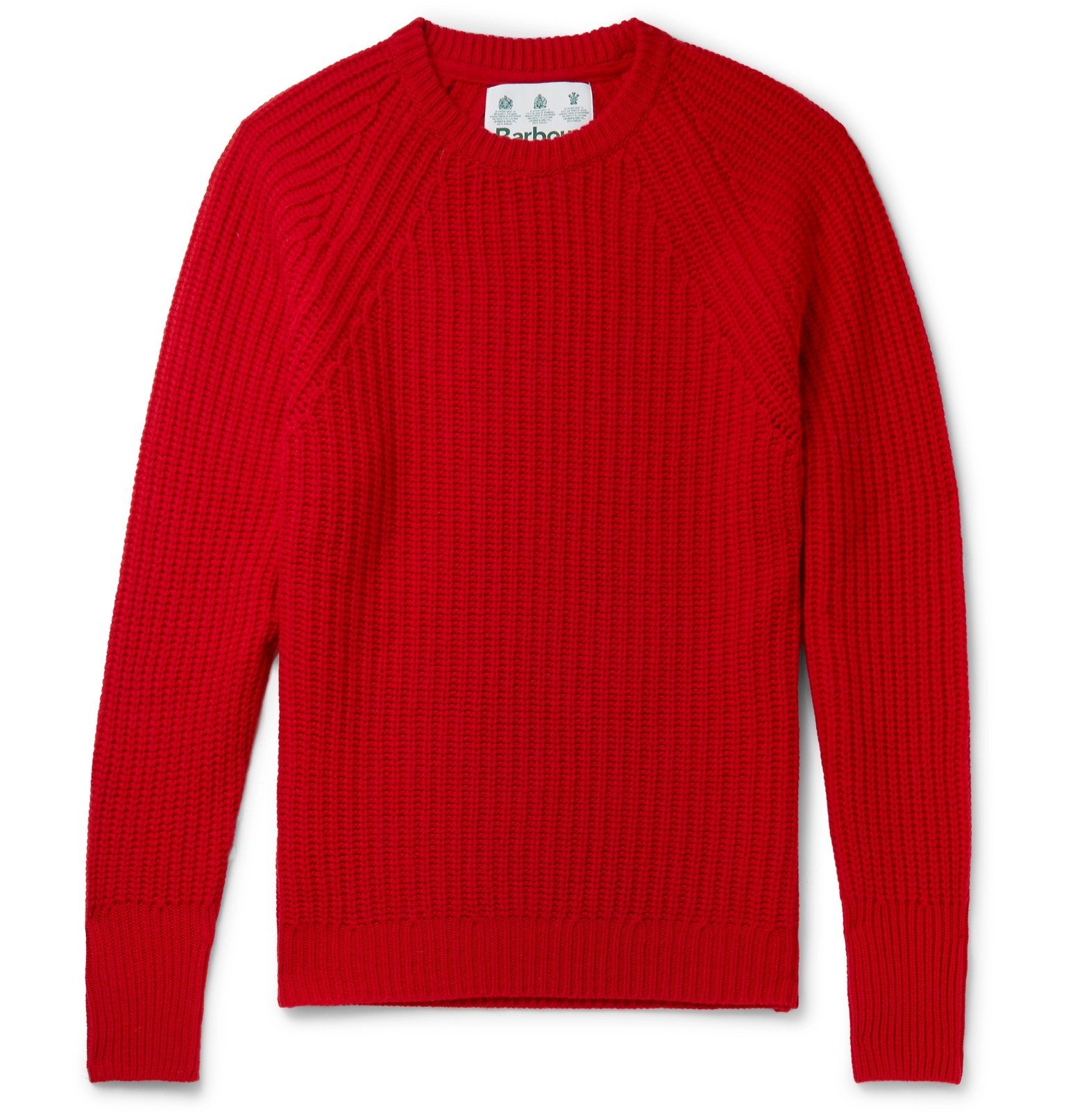 Photo: Barbour - Tynedale Ribbed Wool Sweater - Red