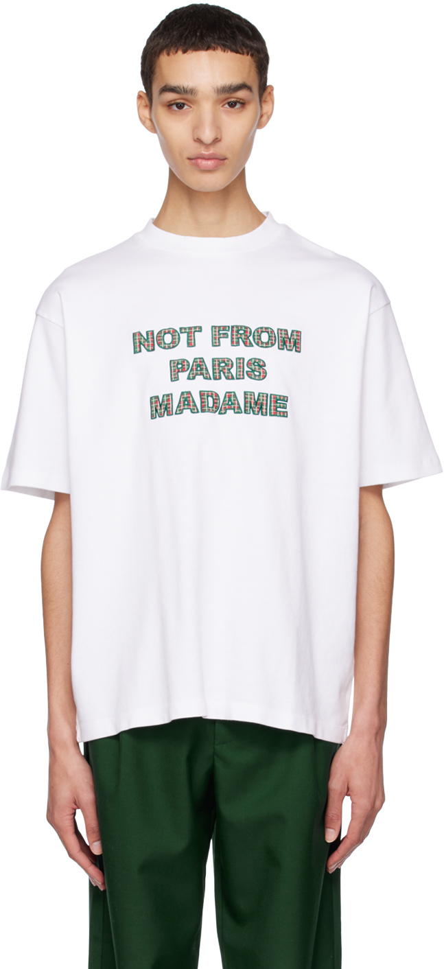 Drôle De Monsieur White 'Le T-Shirt Slogan Tartan' T-Shirt Drôle de ...