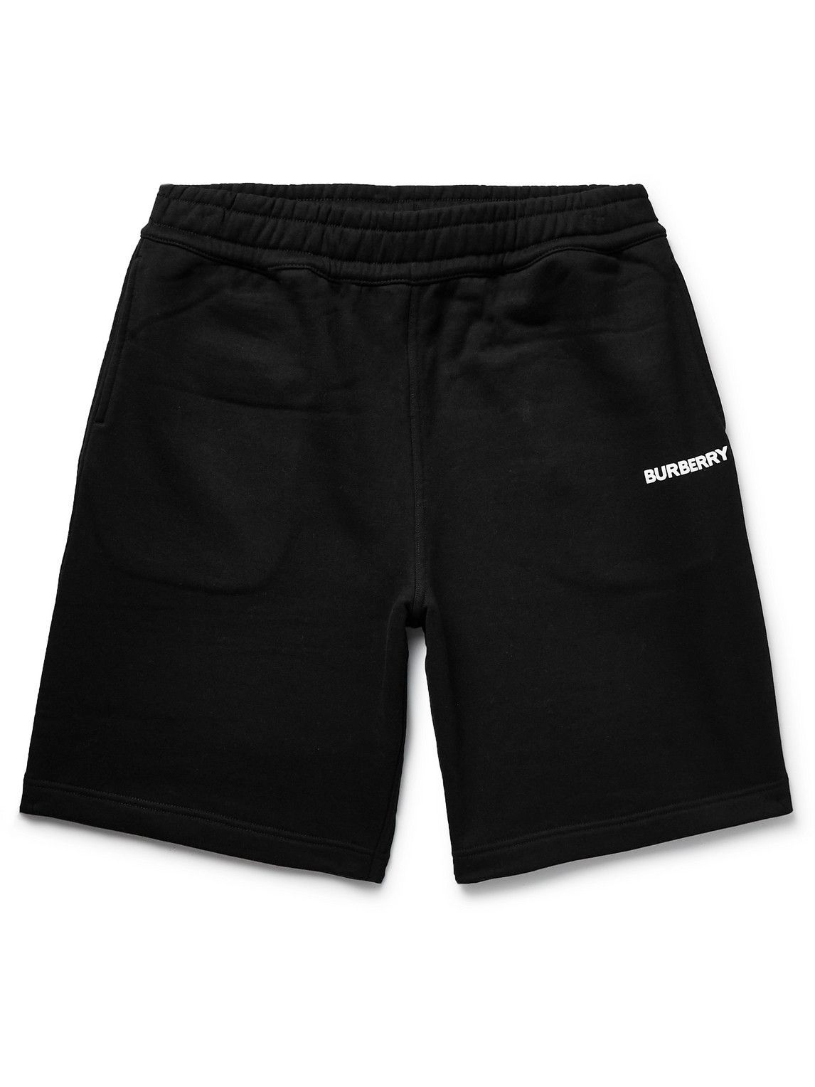 Burberry - Straight-Leg Logo-Print Cotton-Jersey Shorts - Black Burberry