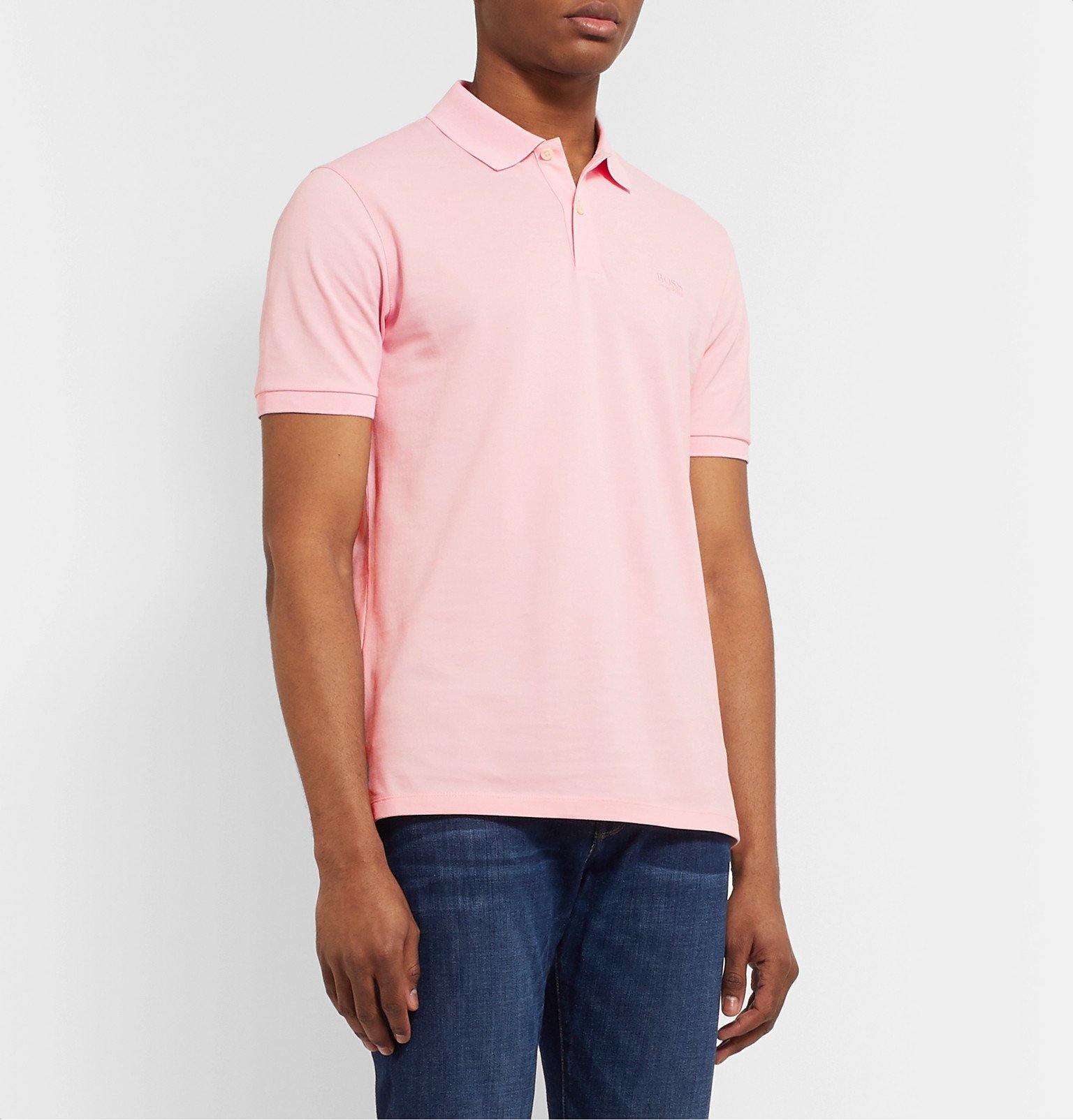 Hugo Boss - Pallas Slim-Fit Cotton-Piqué Polo Shirt - Pink Hugo Boss