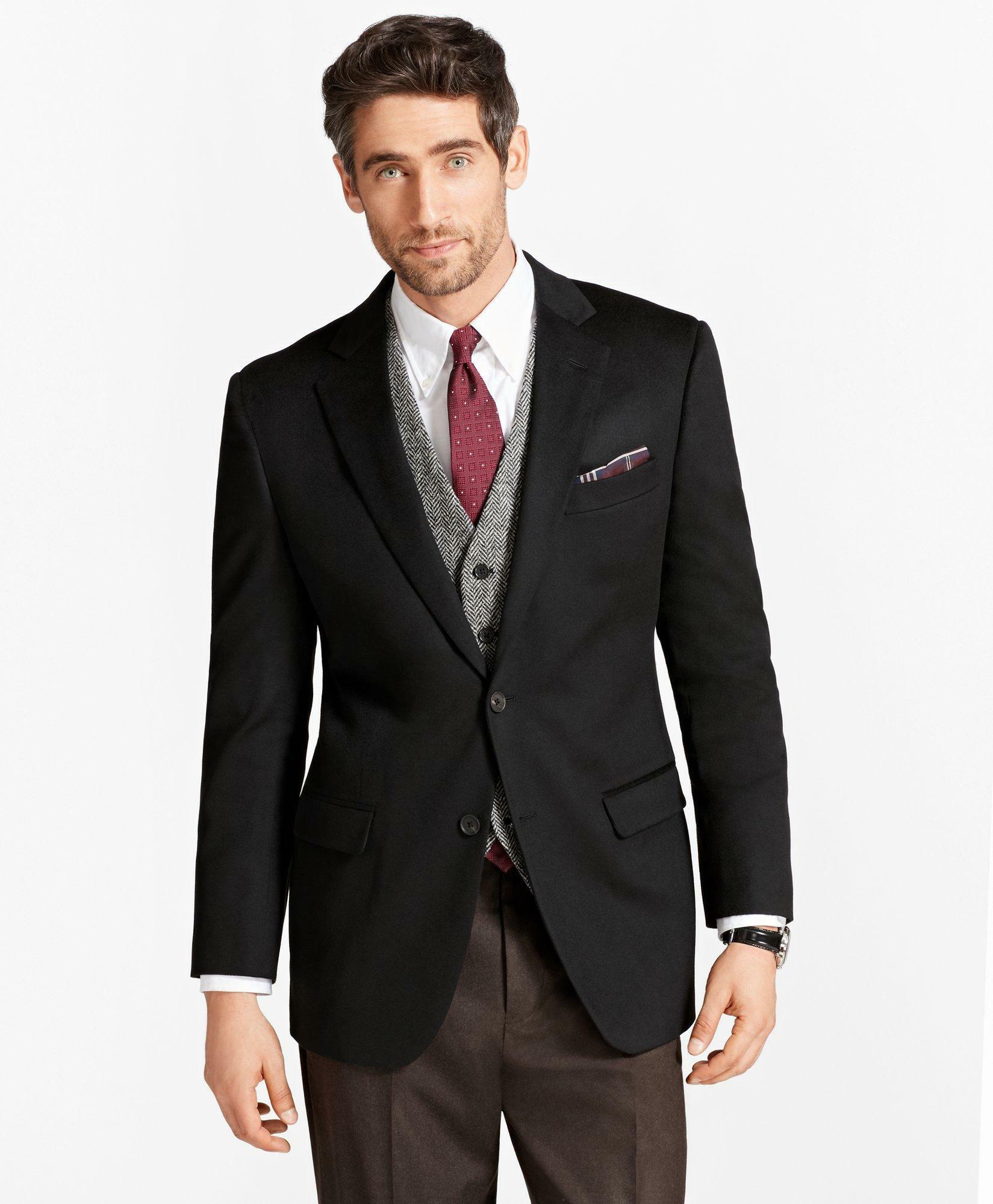 Brooks Brothers Men's Madison Fit Two-Button Cashmere Sport Coat | Black