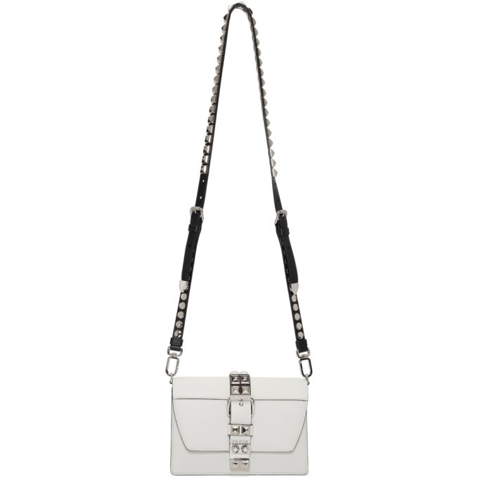 prada white studded bag