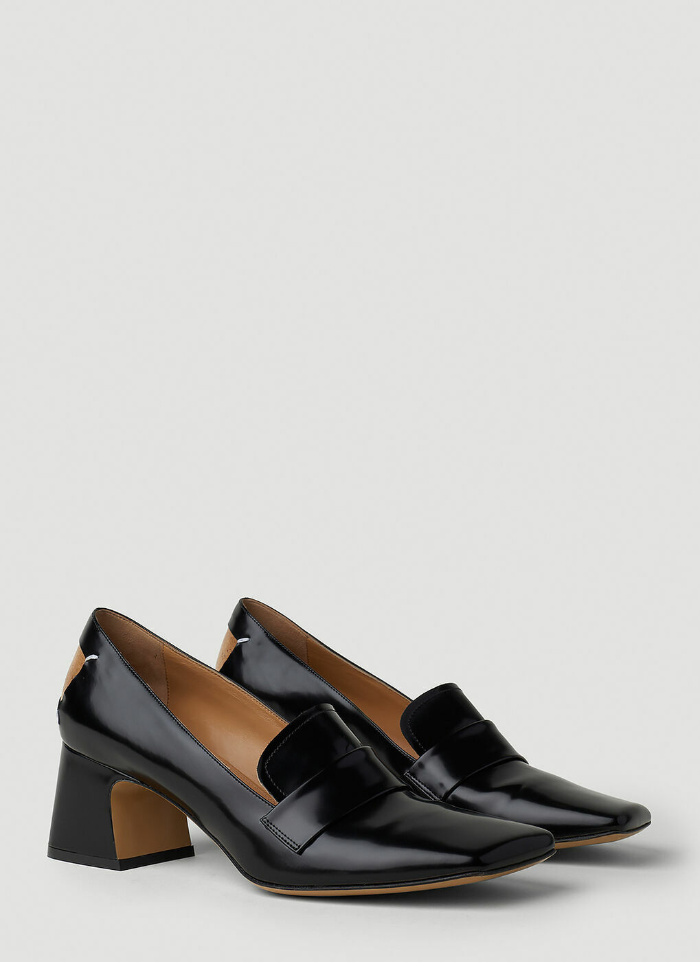 Loafer Heels in Black Maison Margiela