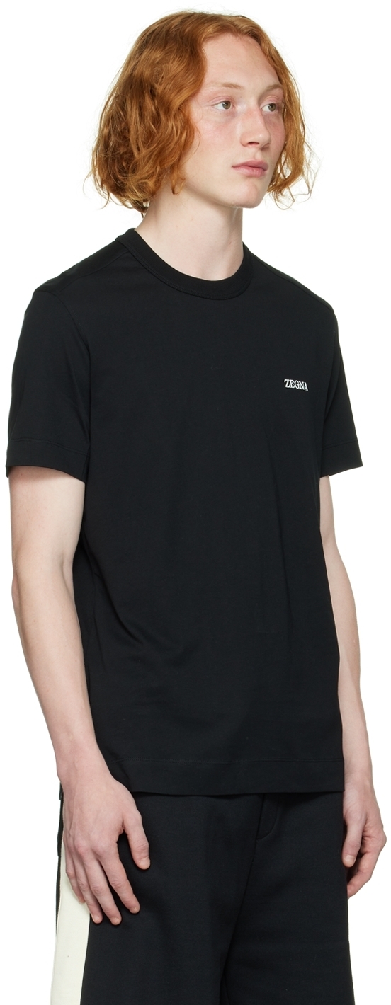 ZEGNA Black Embroidered T-Shirt Zegna