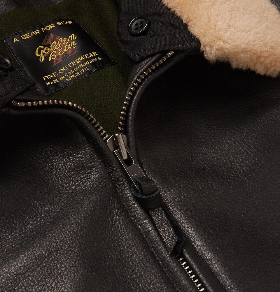 golden bear carter leather bomber jacket