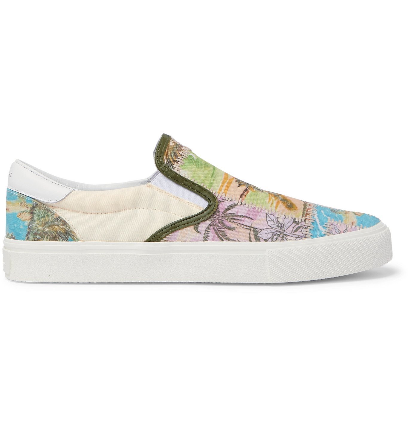 AMIRI - Leather-Trimmed Printed Canvas Slip-On Sneakers - Purple Amiri