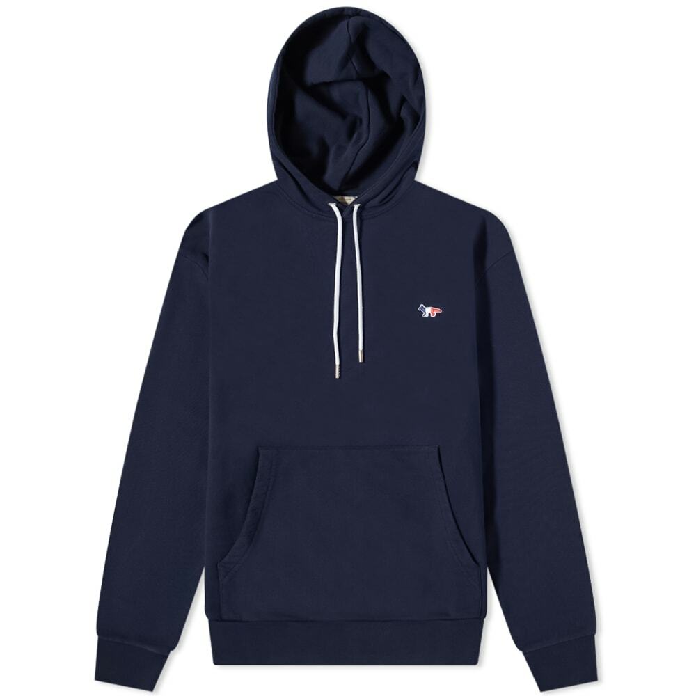 Maison Kitsuné Men's Tricolour Fox Patch Hoody in Navy Maison Kitsune