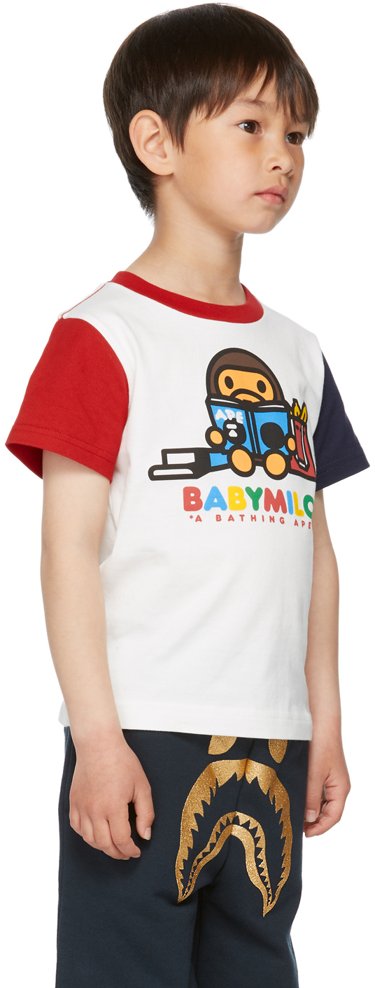 Bape Kids White Milo Reading Book T Shirt A Bathing Ape Bape Kids White Milo Reading Book T Shirt A Bathing Ape