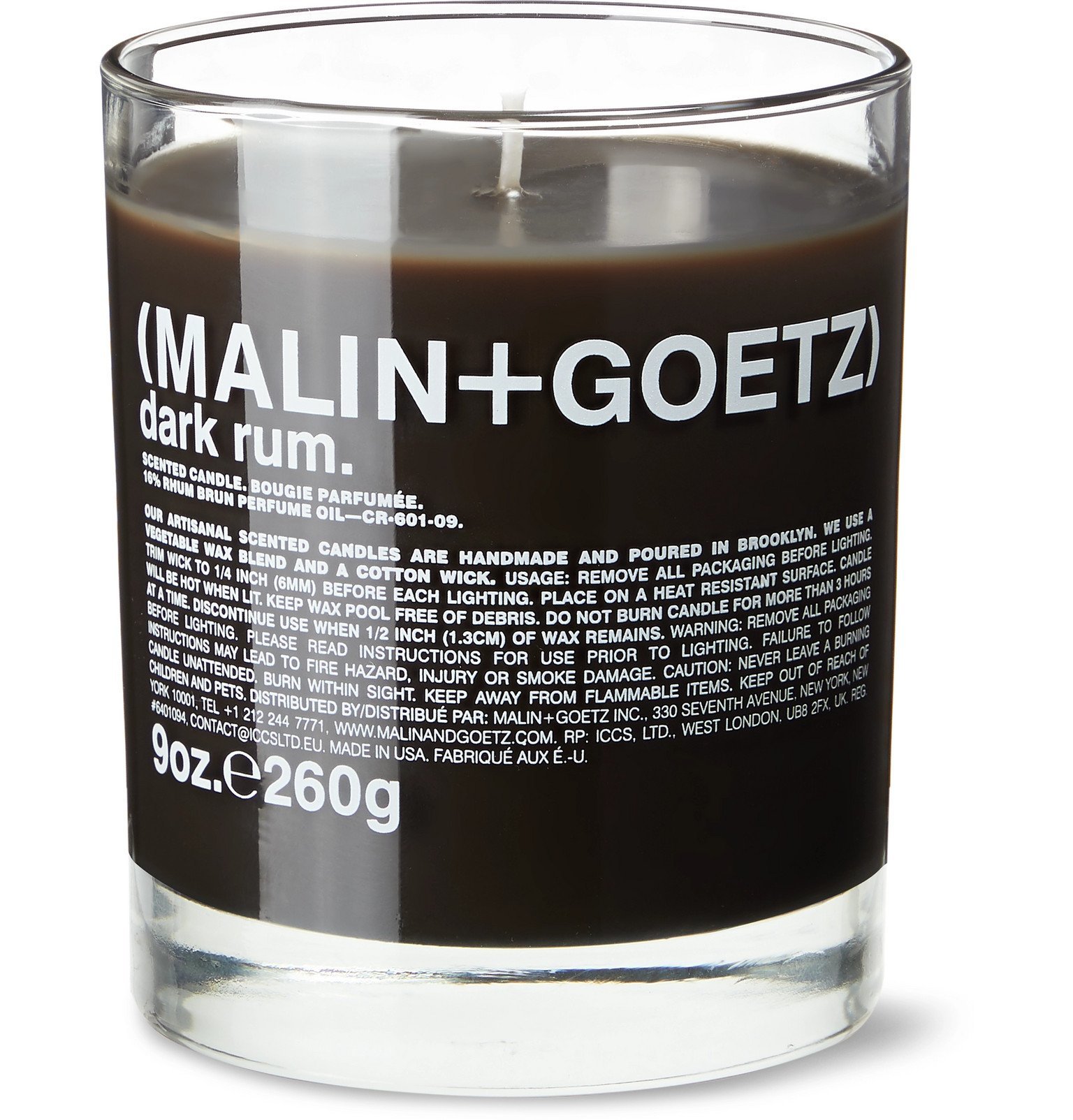 Malin Goetz - Dark Rum Candle, 260g - Colorless Malin + Goetz