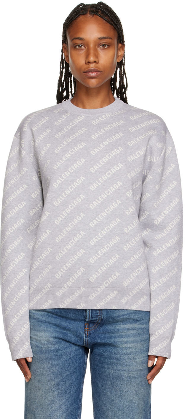 Balenciaga Gray Logo Sweater Balenciaga