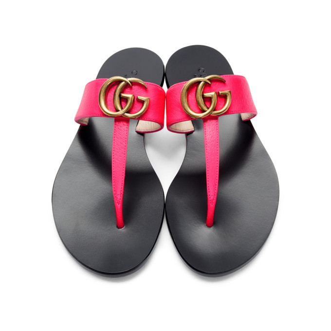 gucci pink thong sandals