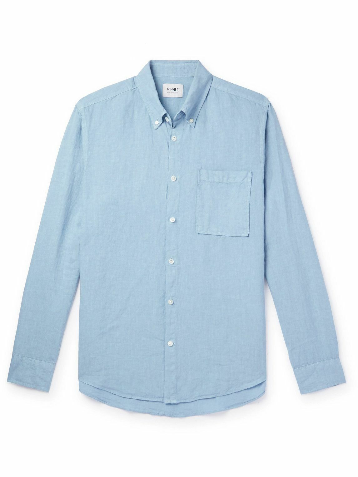 NN07 - Arne Button-Down Collar Linen Shirt - Blue NN07