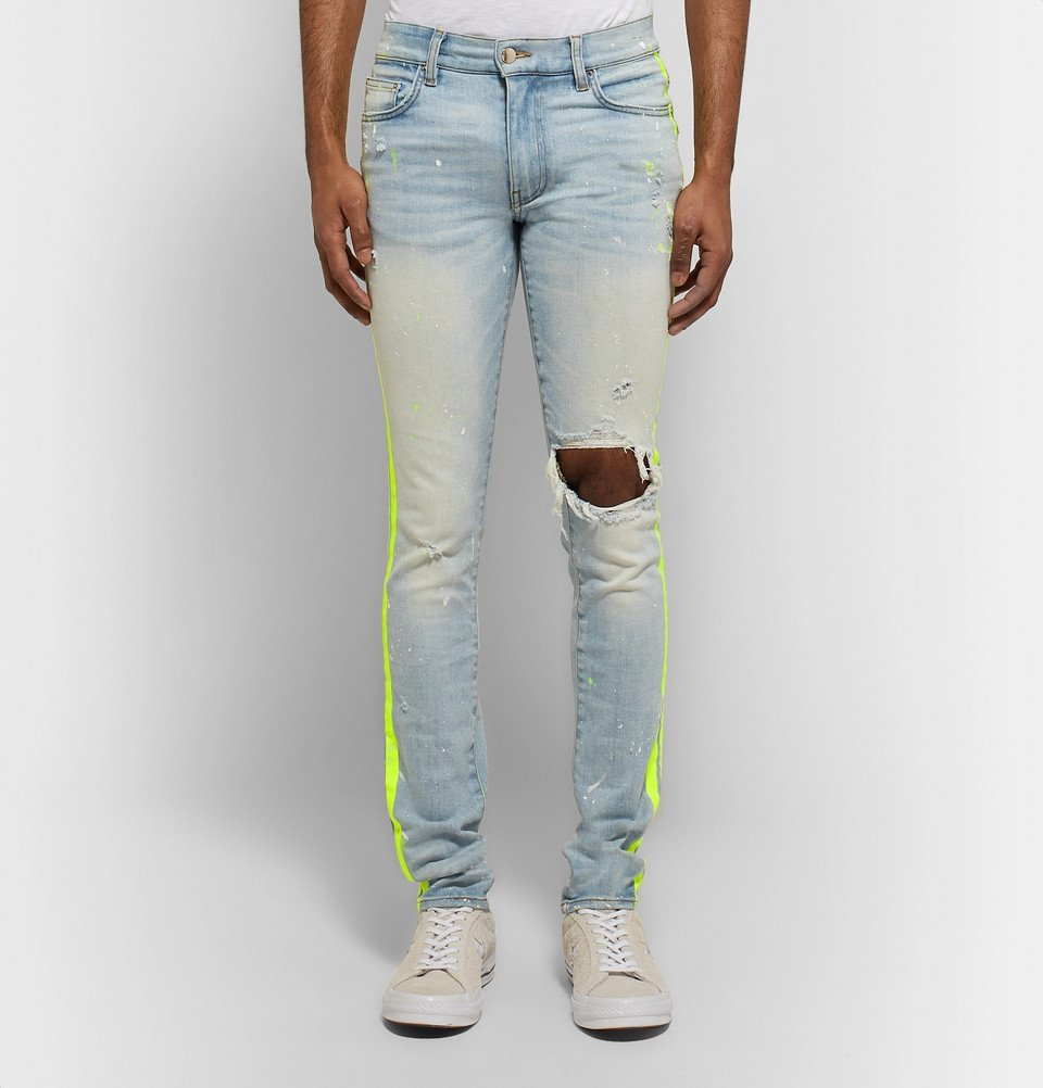 lime green stripe jeans
