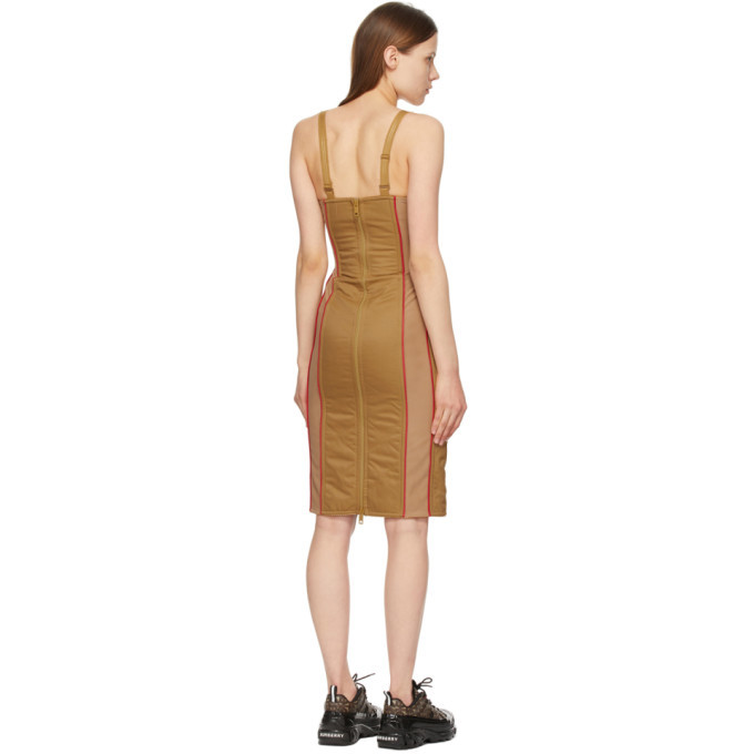 Burberry Tan Quilted Alanis Corset Dress Burberry