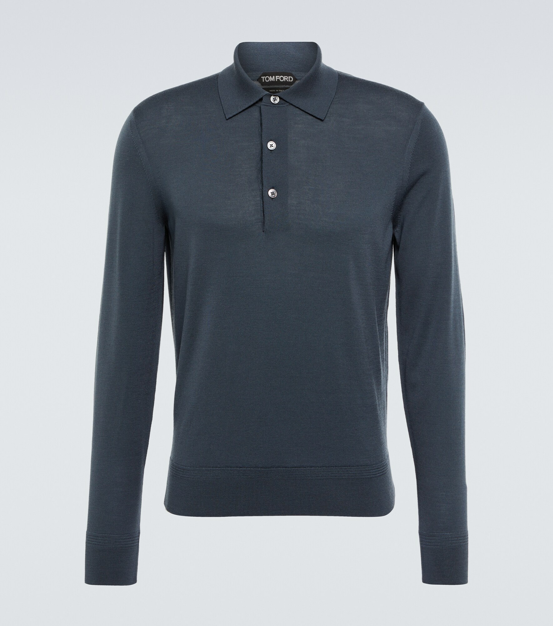 TOM FORD - Slim-Fit Ribbed Merino Wool and Cashmere-Blend Half-Zip Sweater  - Navy TOM FORD