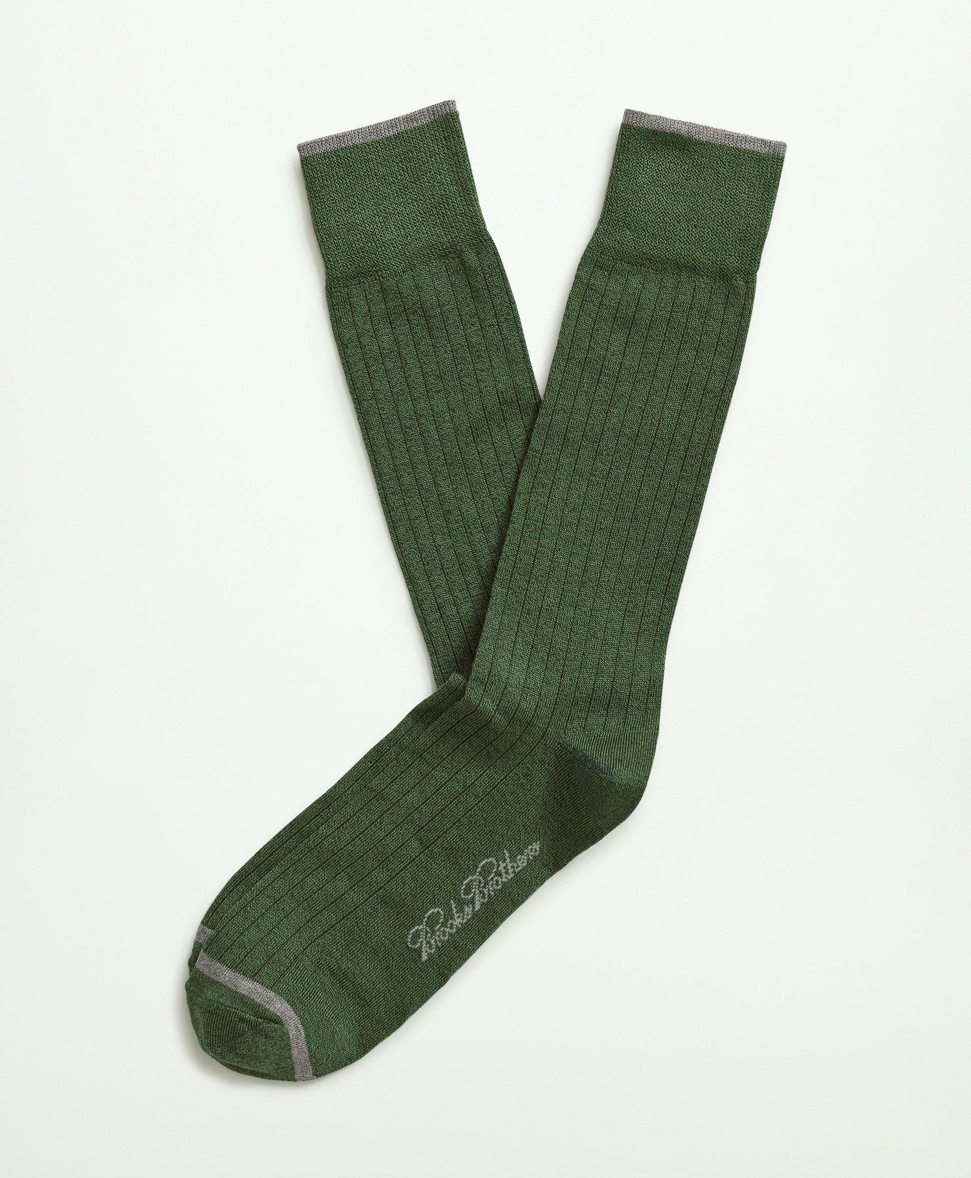 Brooks Brothers Men's Solid Crew Socks | Bright Green