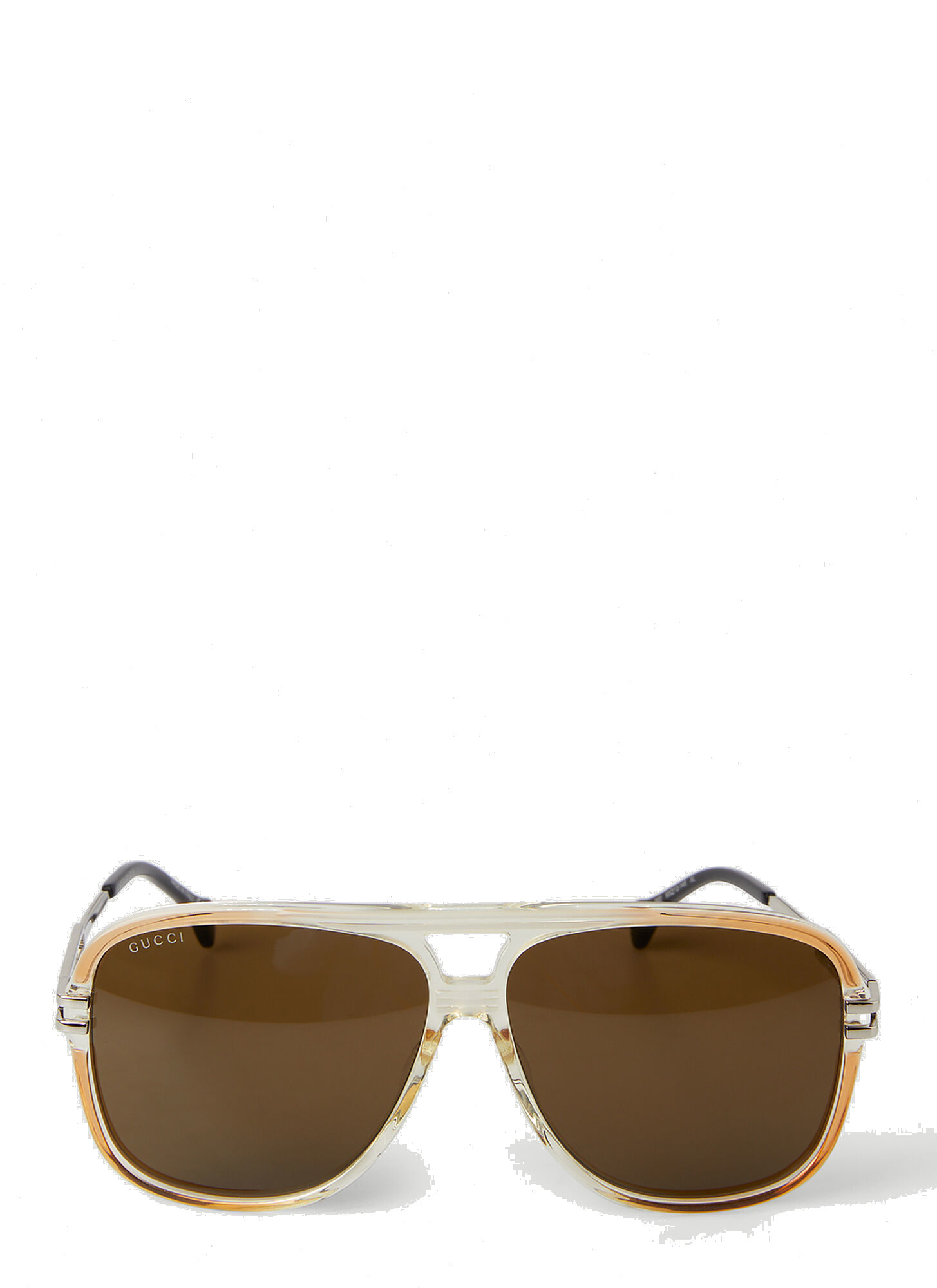 Aviator Frame Sunglasses In Brown Gucci