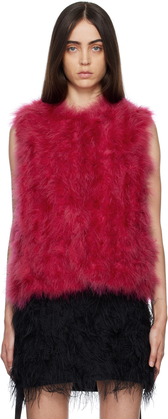 Yves Salomon Pink Feather Vest Yves Salomon